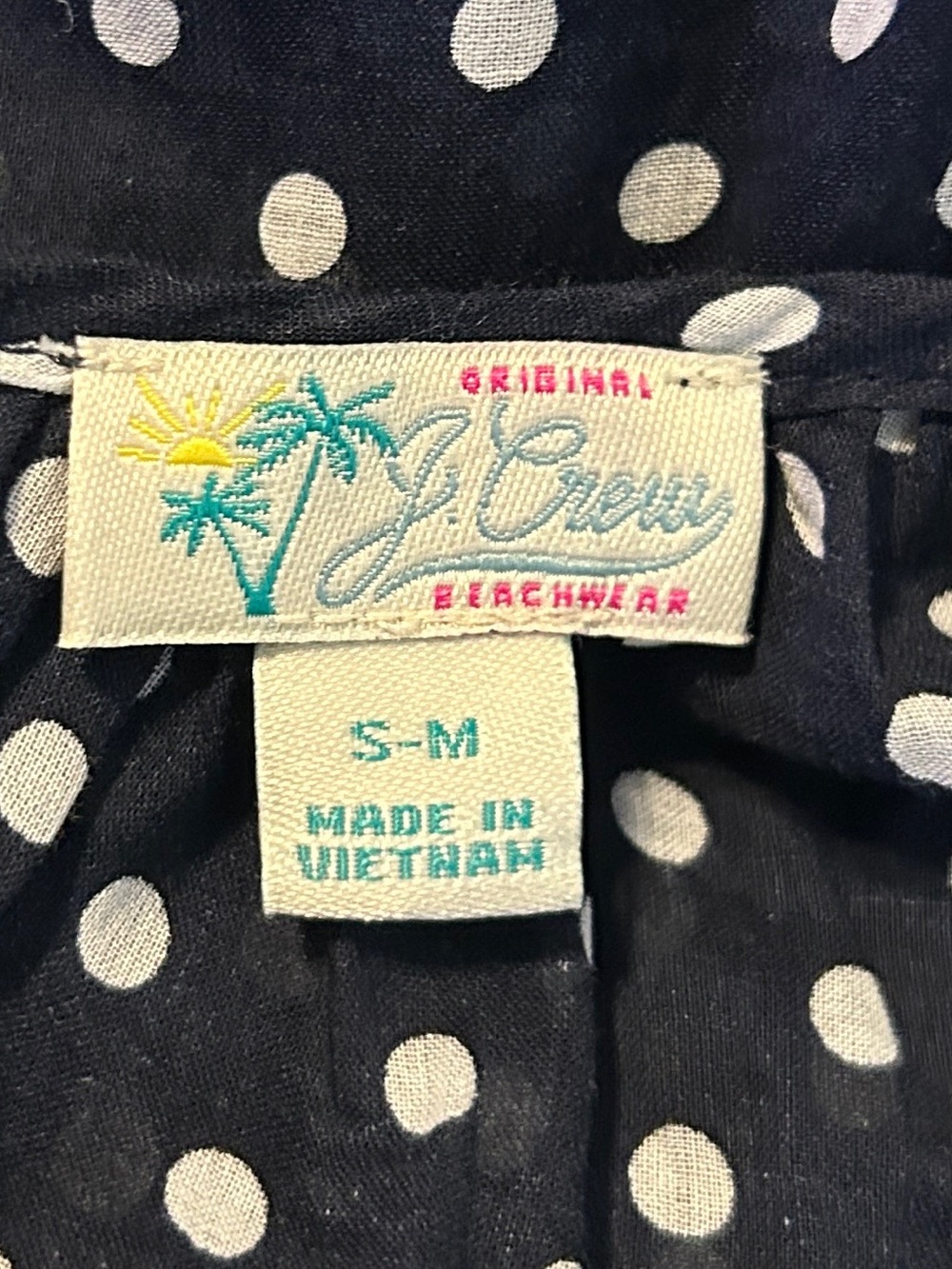 J. Crew Beachwear Midi Navy Polka Dot Cover Up Dress S/M - Picture 8 of 8